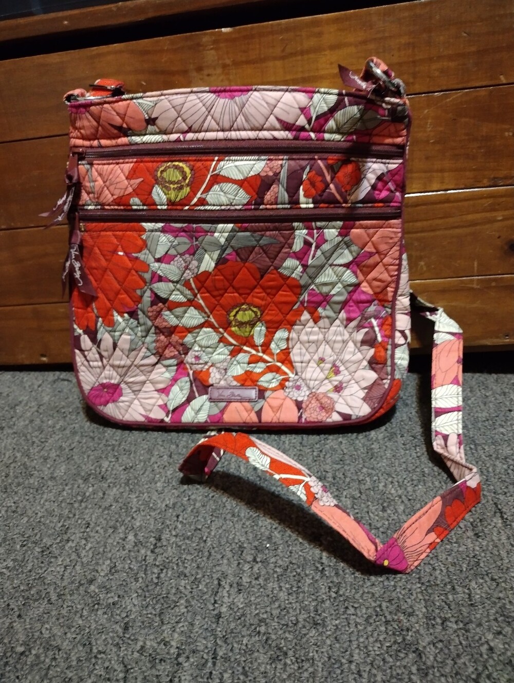 Vera Bradley Floral Quilted Crossbody Bag - Pink & Red